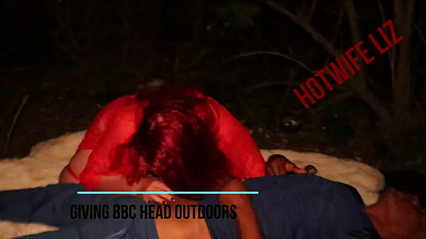 BBW Hotwife Sucking Black Cock Outdoors in a Park