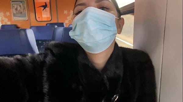 Naughty Queen in the train